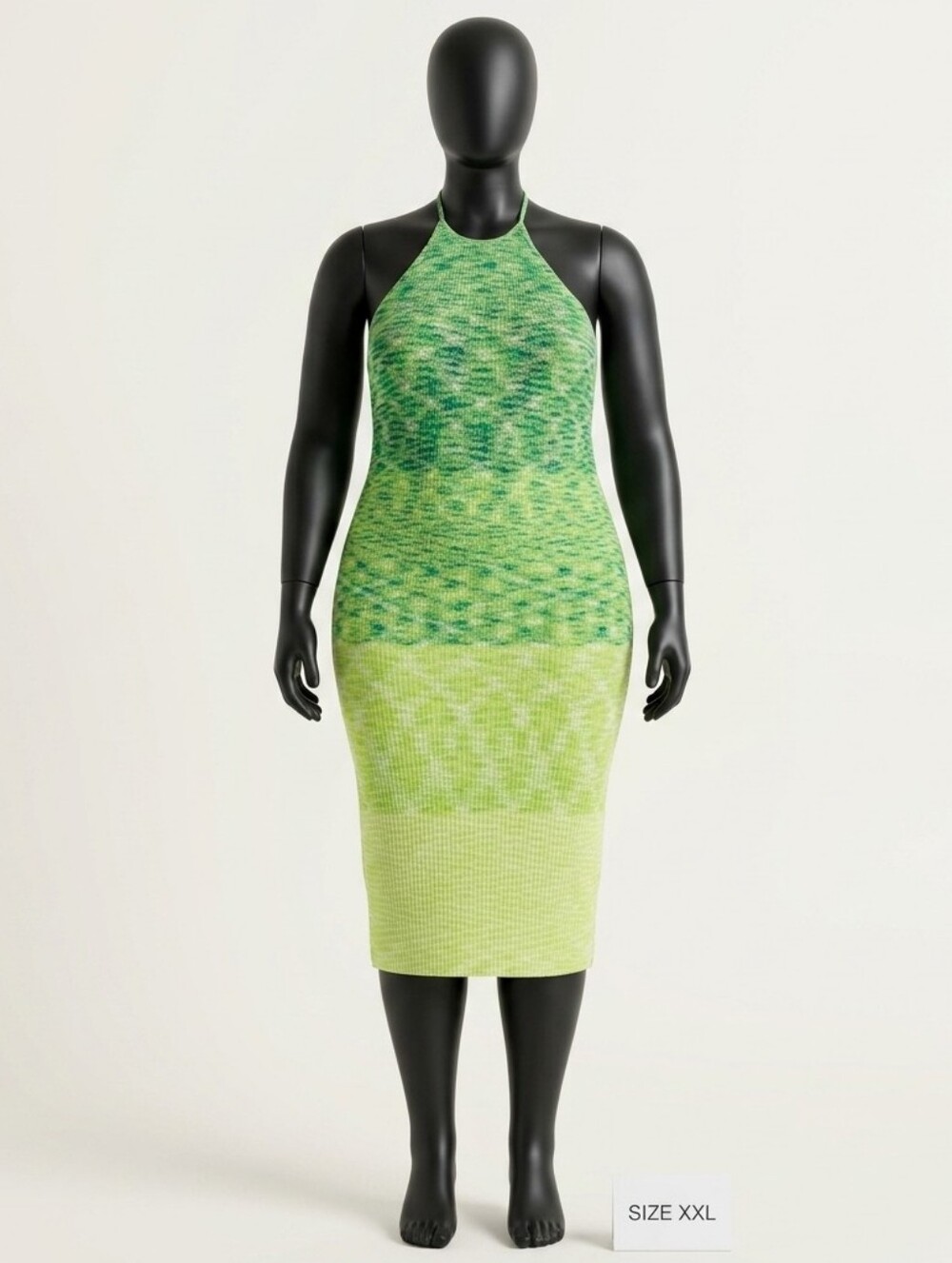 Future Collective NWT Women's Ombre Green Halter Tie Neck Knit Sweater Dress XXL
